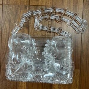 Mame Kurogouchi Sculptural Mini Chain Bag Clear Crossbody shoulder